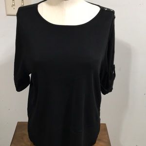 Solid Black-elbow length sleeve